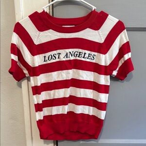 Zoe Karssen Red and White Striped Top